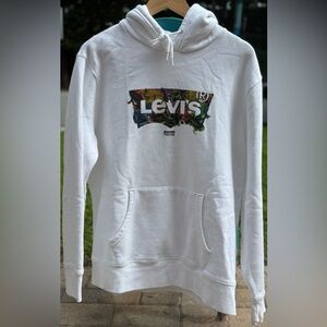 Levi’s Hoodie L White Frog Graphic “Second Nature” Collab Super Clean